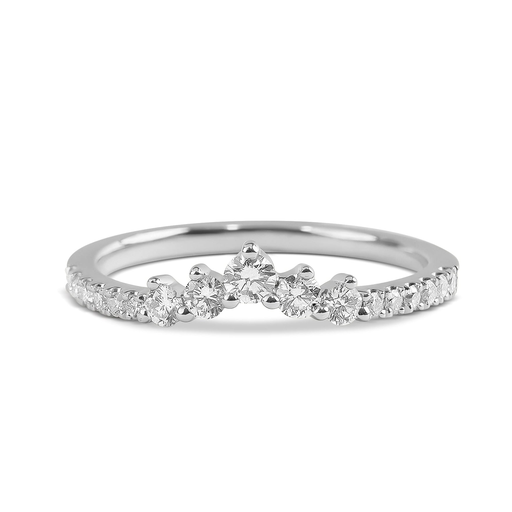 Curved Tapered Diamond Band
