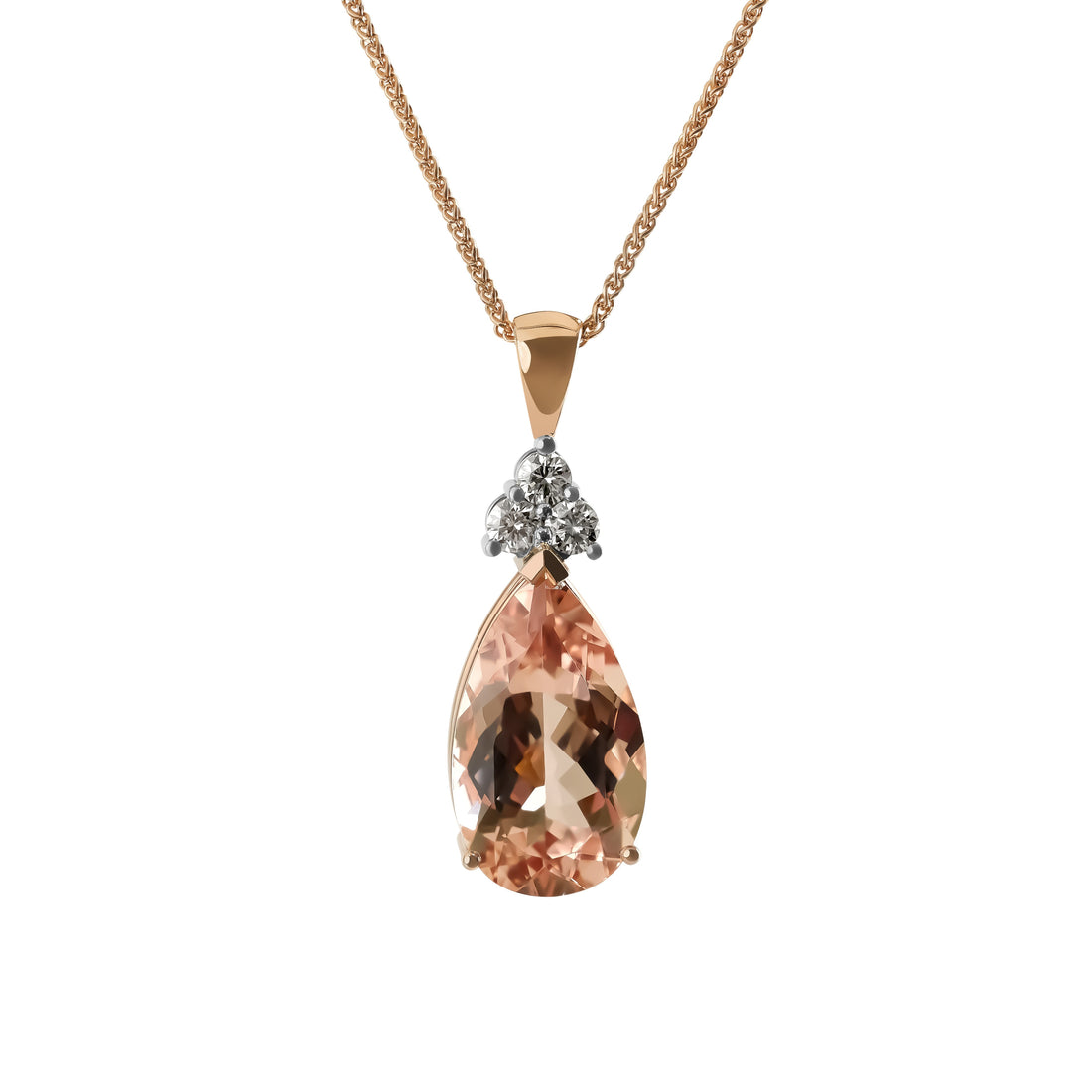 Tear Drop Morganite Pendant