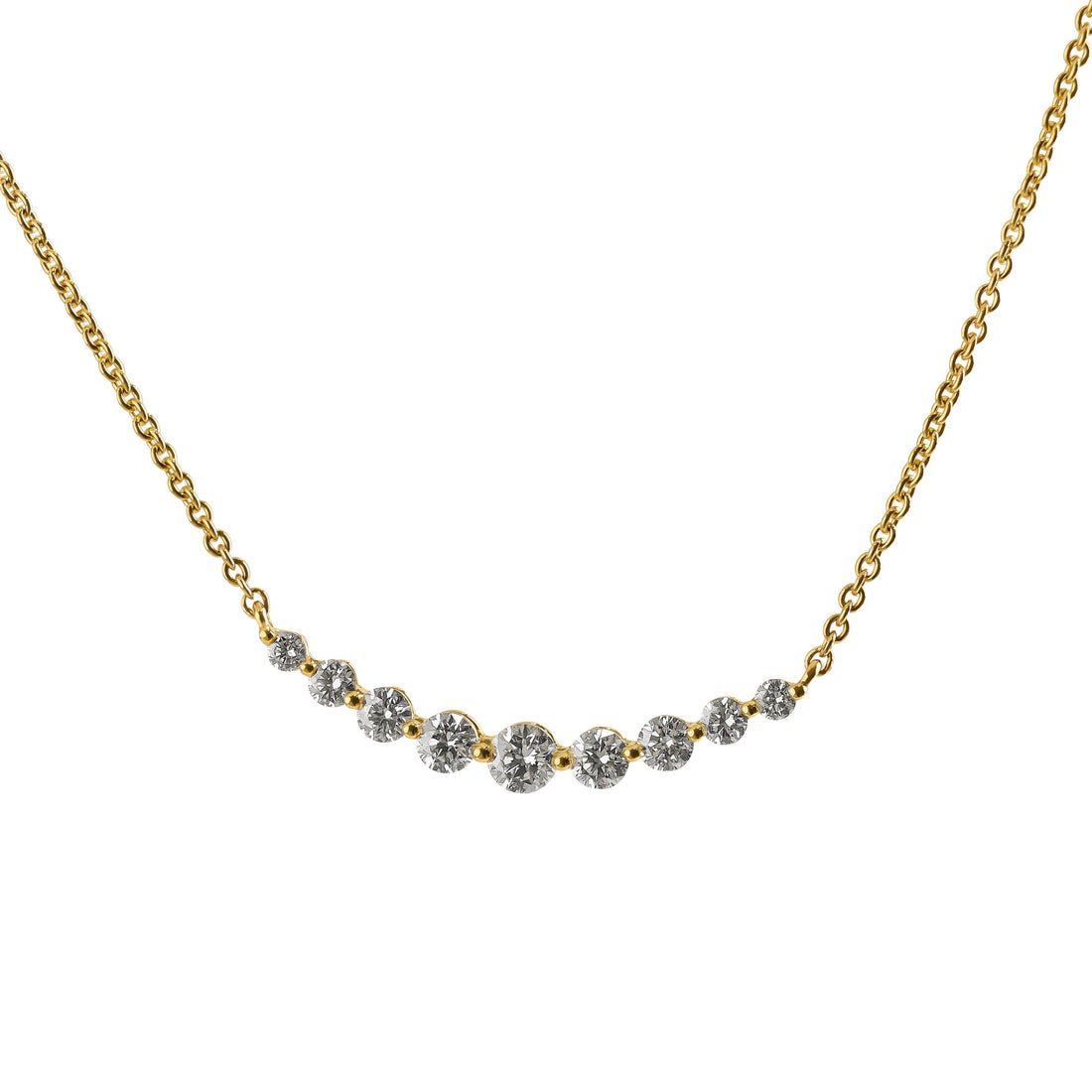Spaced Diamond Curve Necklet