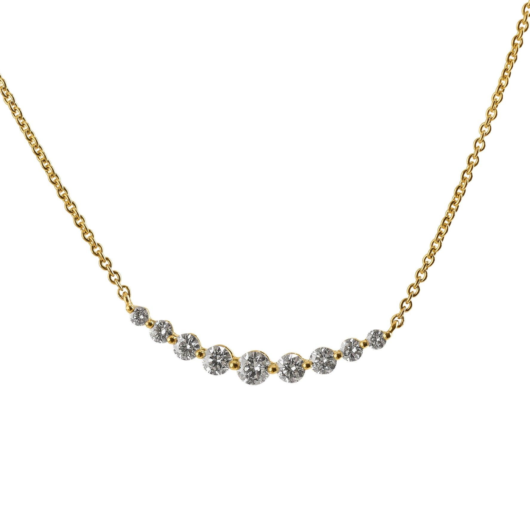 Spaced Diamond Curve Necklet