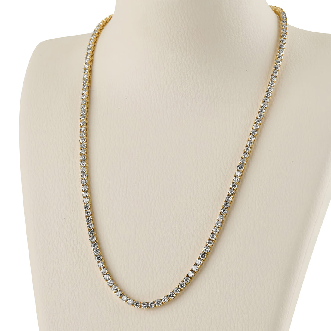 Yellow Gold Diamond Tennis Necklace