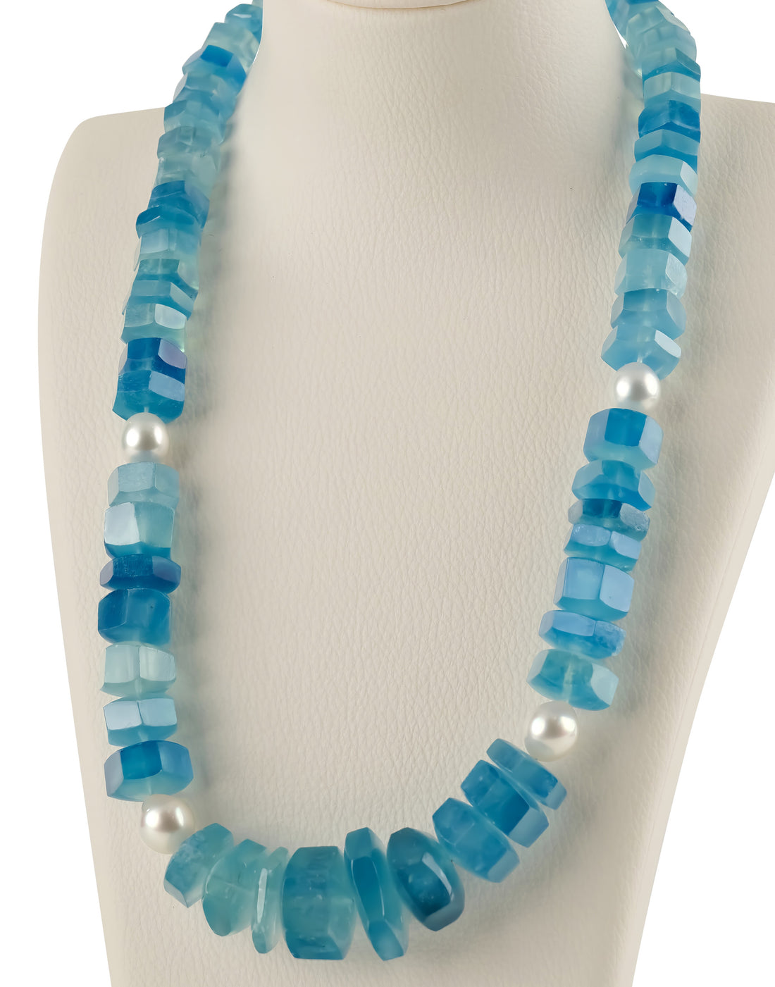 Aquamarine & South Sea Pearl Strand Necklace