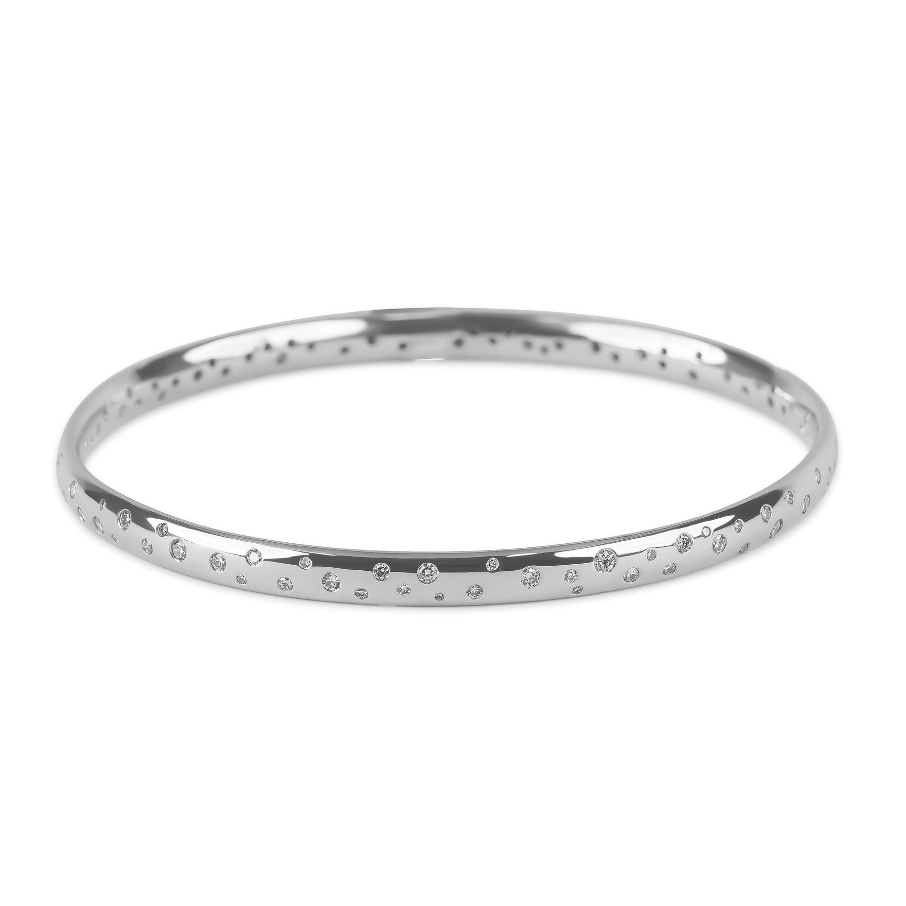 Galaxy Diamond Bangle White Gold