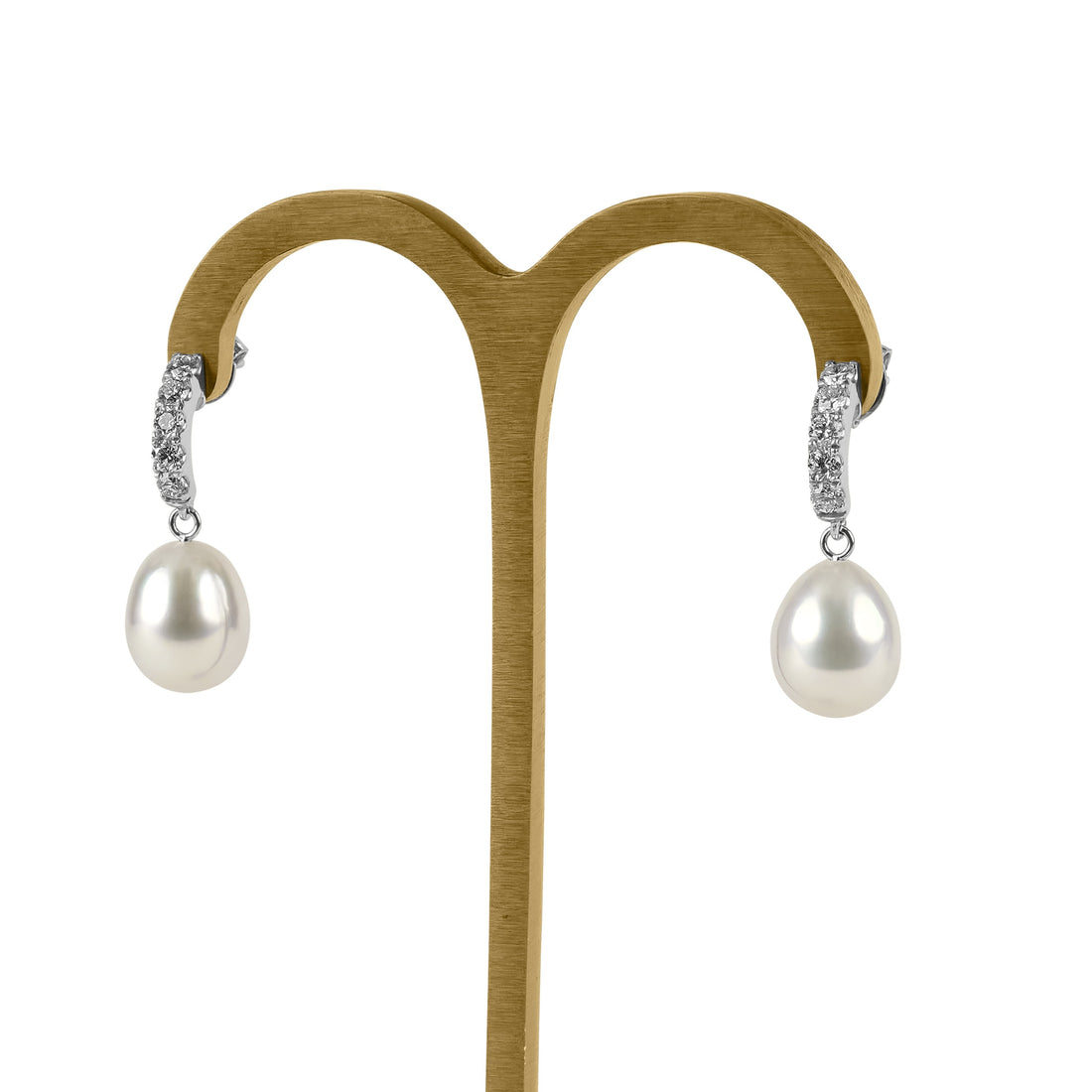 Australian South Sea Pearl & Diamond Drop Earrings