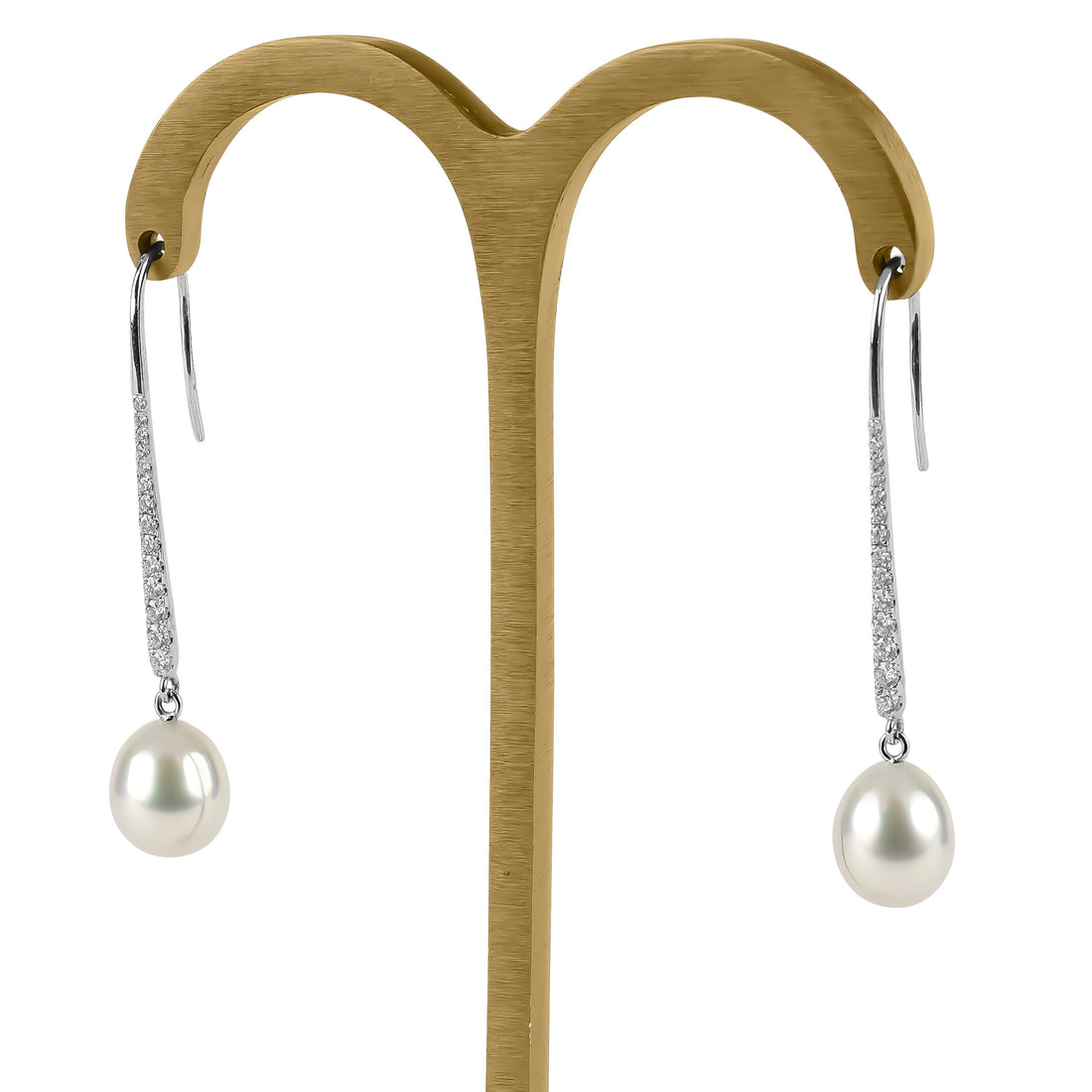 South Sea Pearl & Diamond Drop Earrings