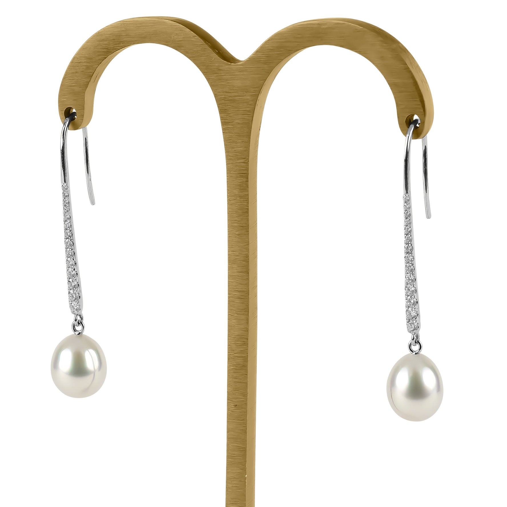 South Sea Pearl & Diamond Drop Earrings