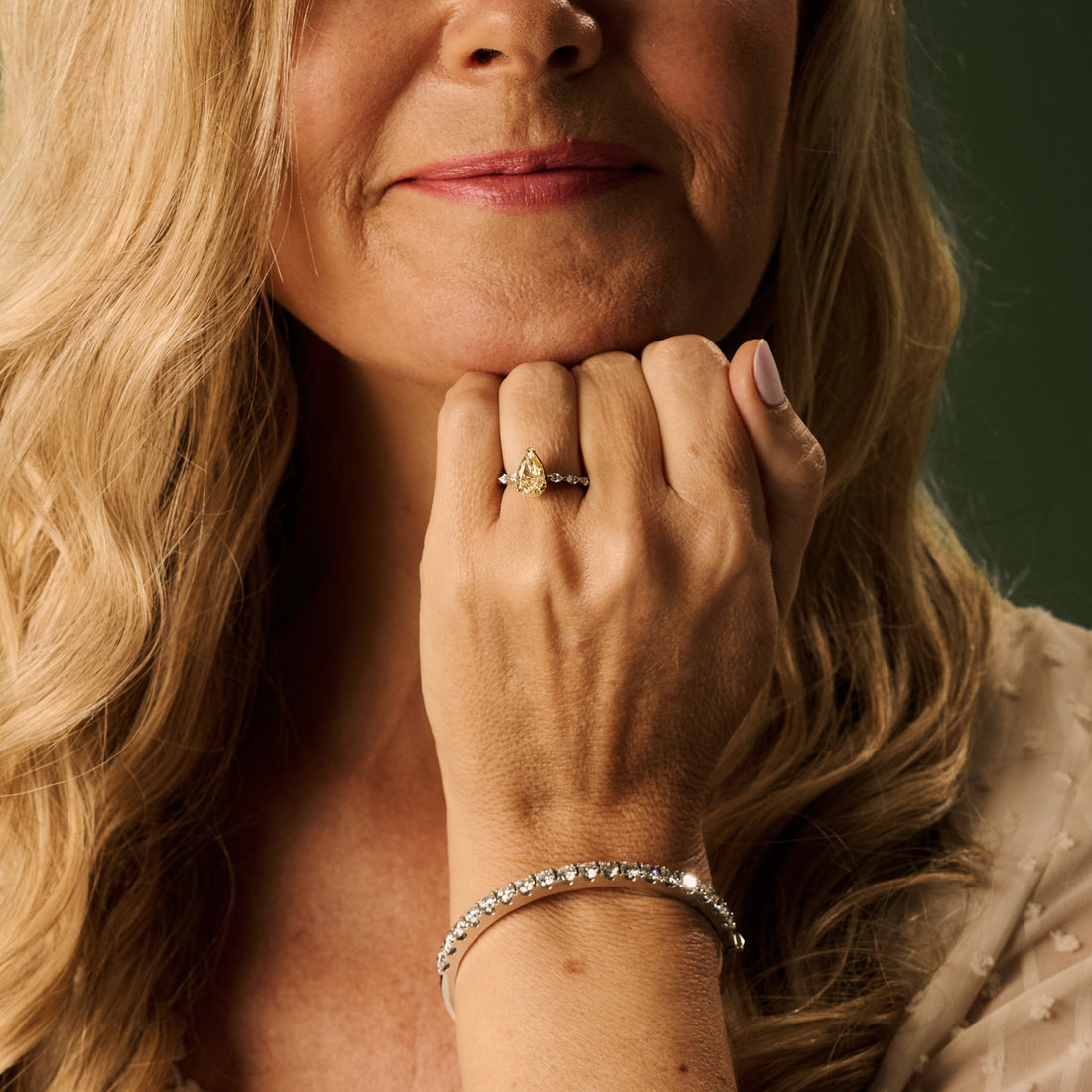 Fancy Intense Yellow Pear Cut Diamond Ring