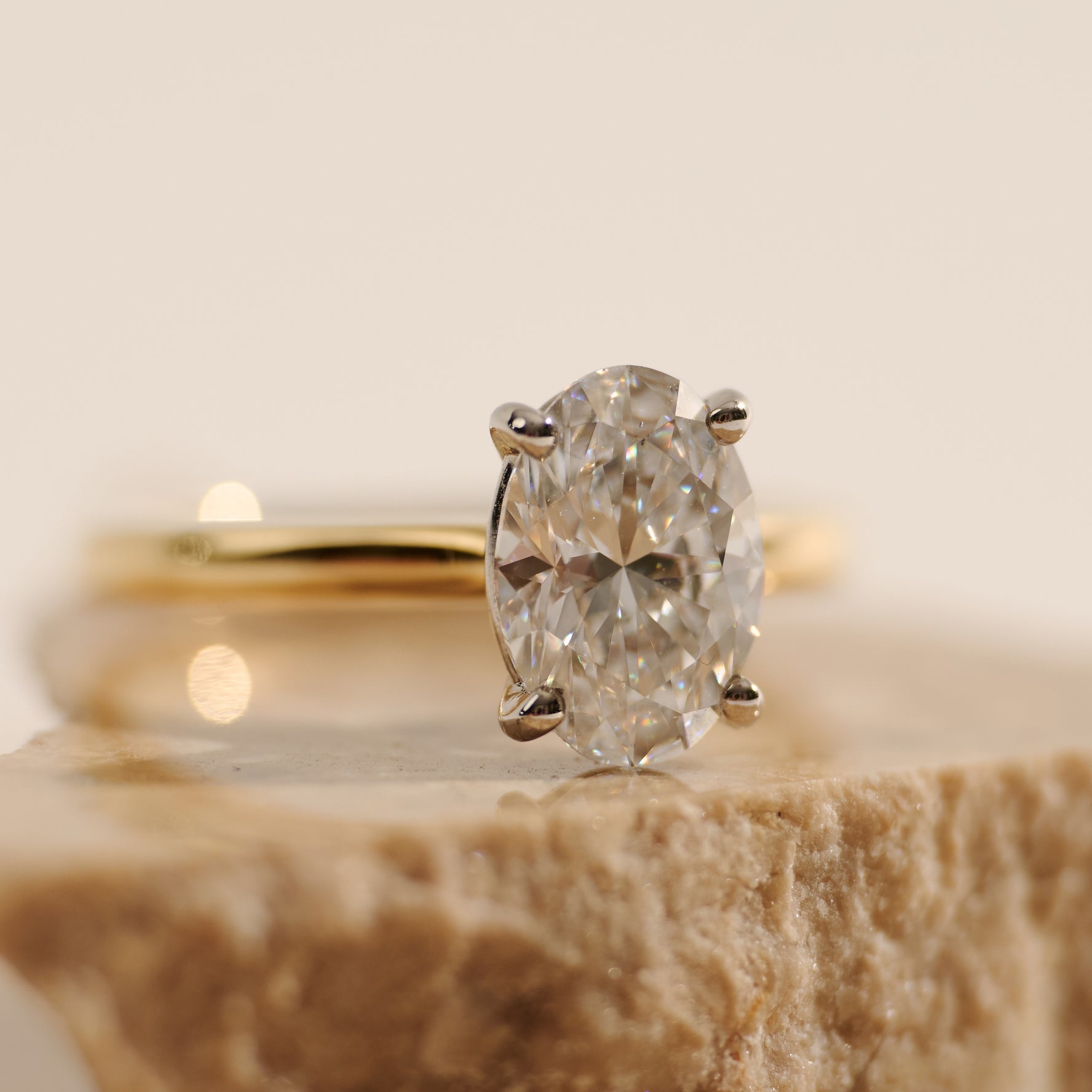 2ct Natural Oval Cut Diamond Solitaire