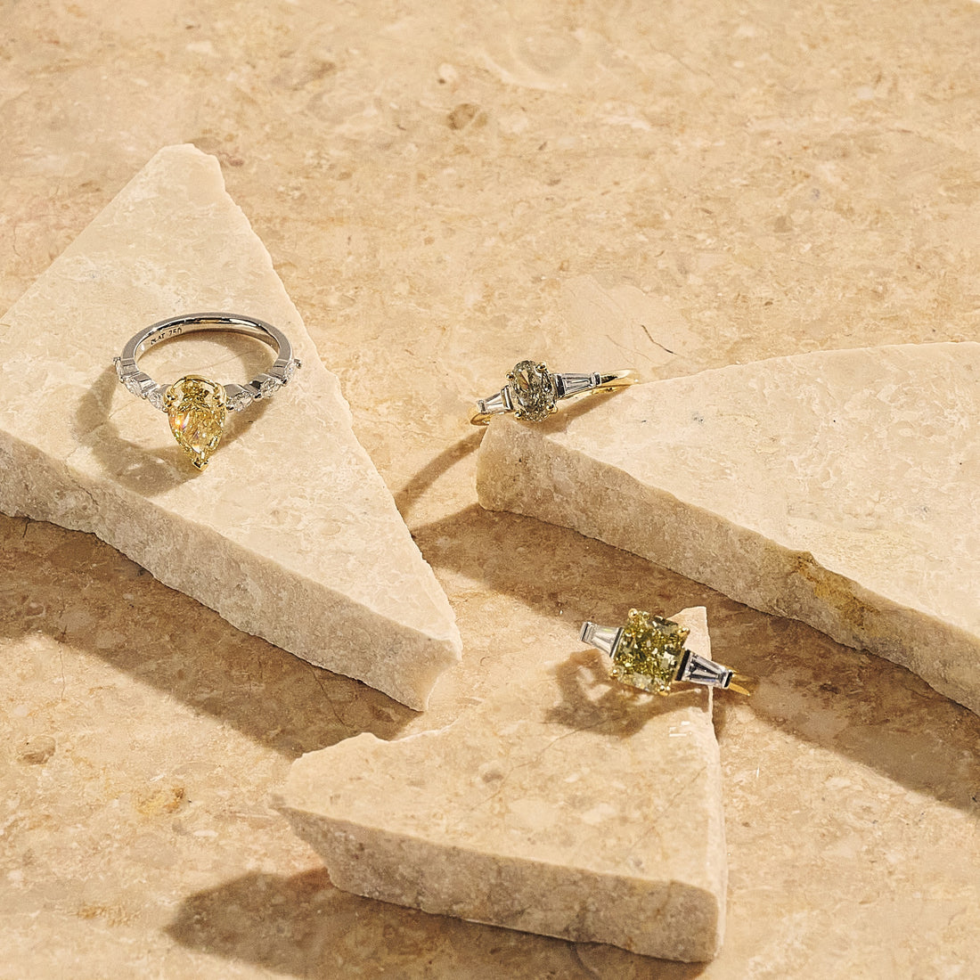 Oval Cognac Diamond with Tapered Baguettes