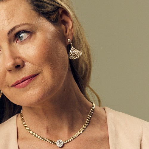 Triangular Shaped Diamond Drop Earrings