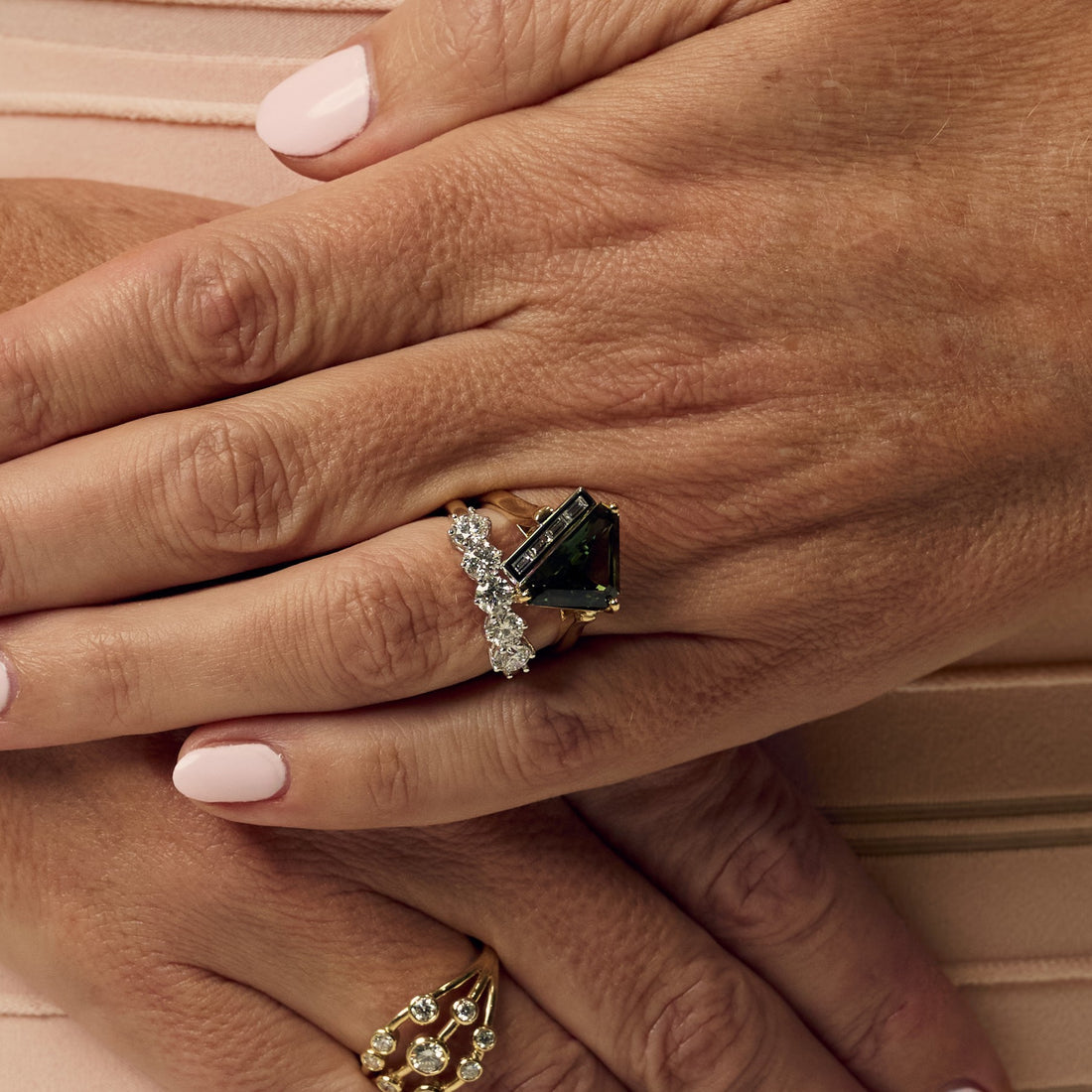 Trillion Cut Green Sapphire