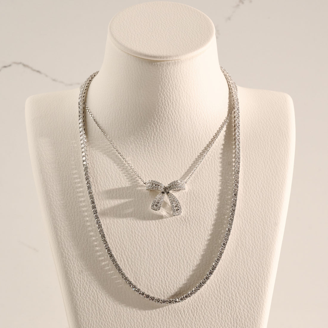 1.14ct Diamond Bow Pendant in 18ct White Gold