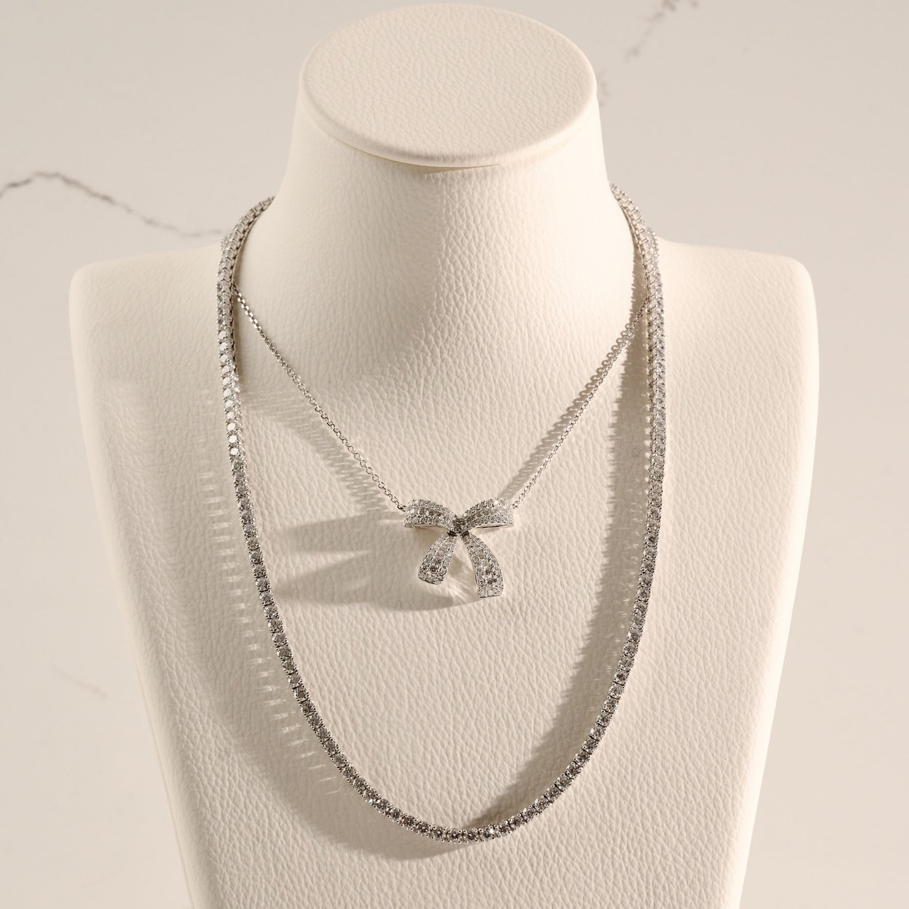 12.23ct Natural Diamond Tennis Necklet in 18ct White Gold
