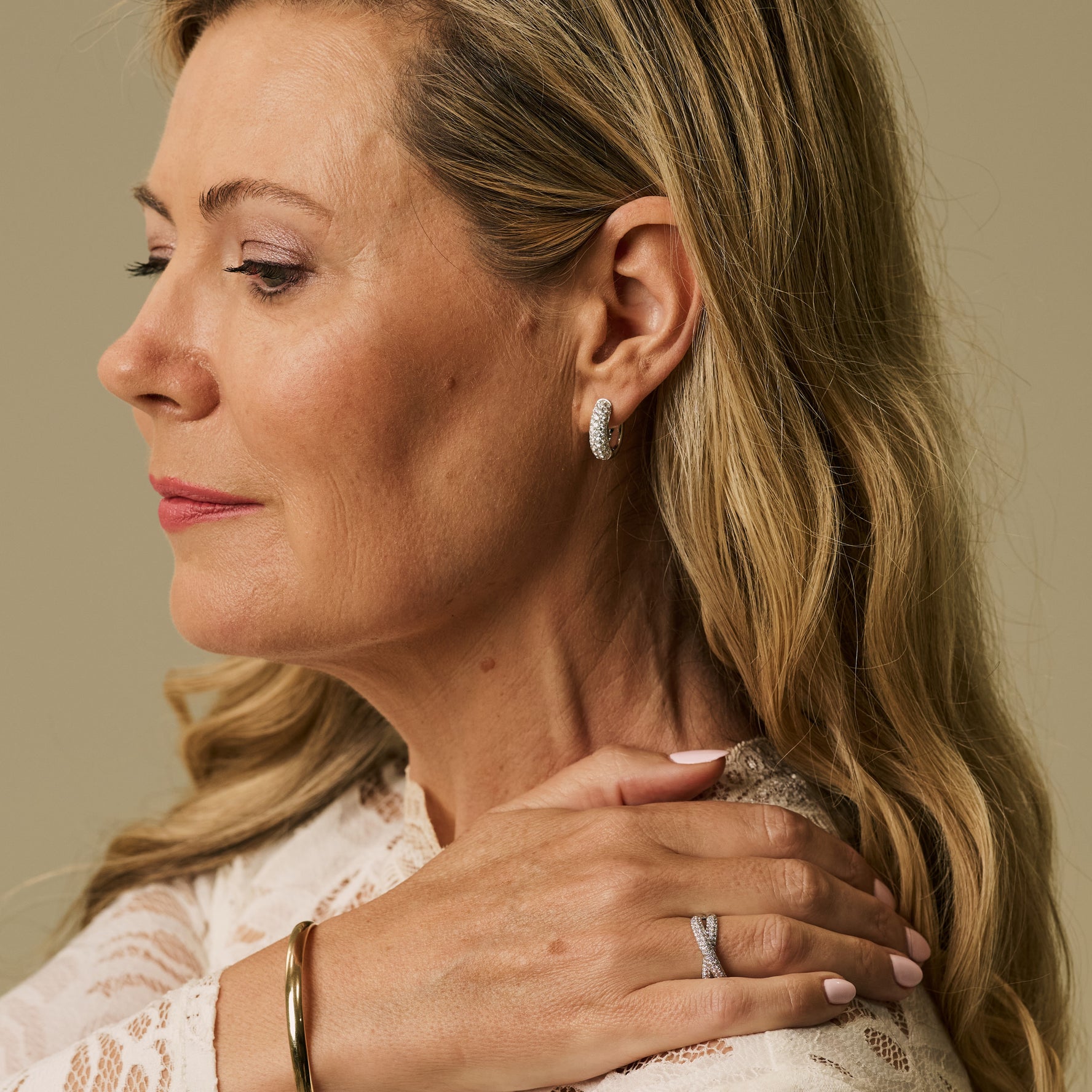 Pave Diamond Huggies