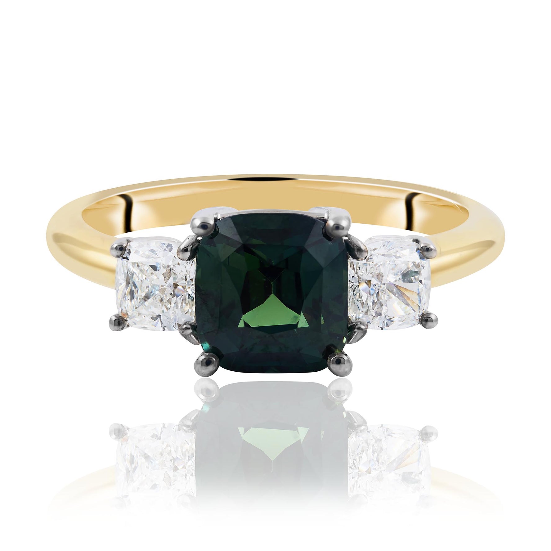 African Teal Sapphire Ring