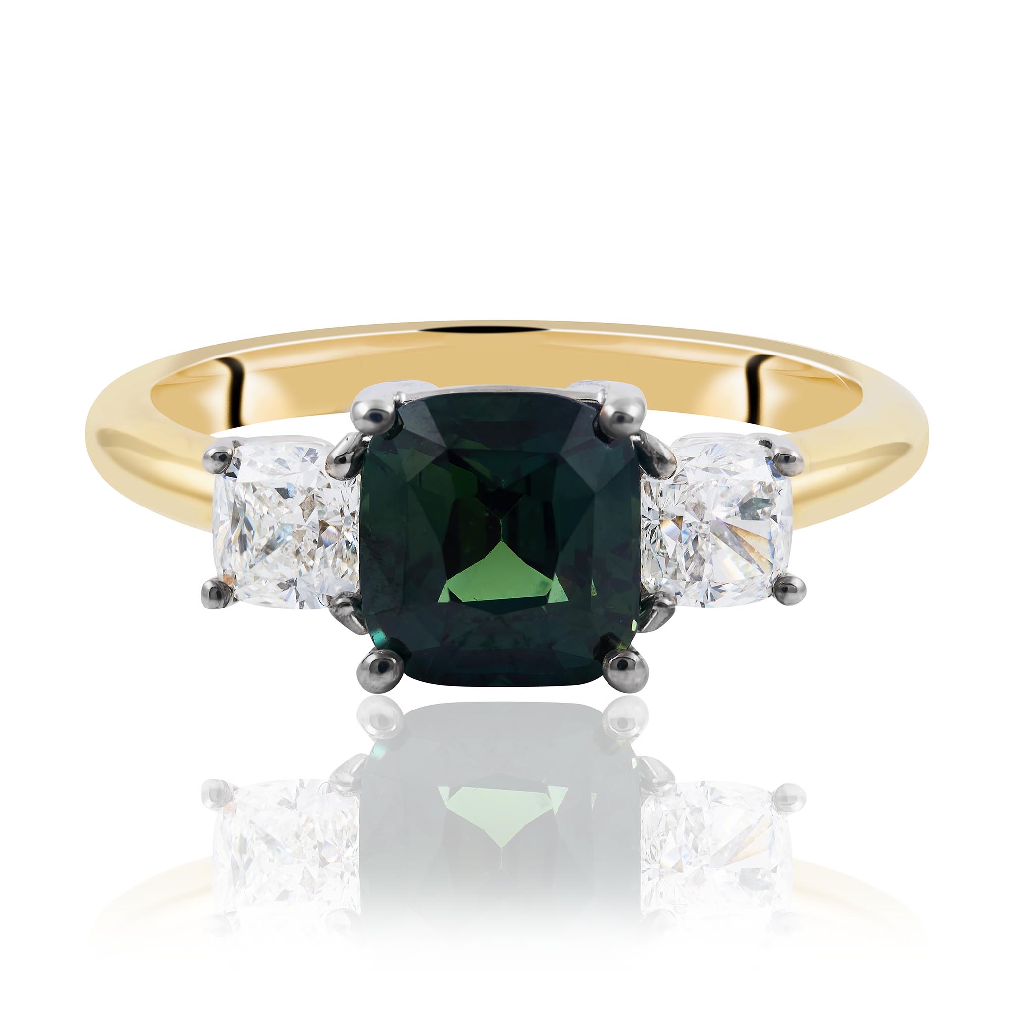 African Teal Sapphire Ring