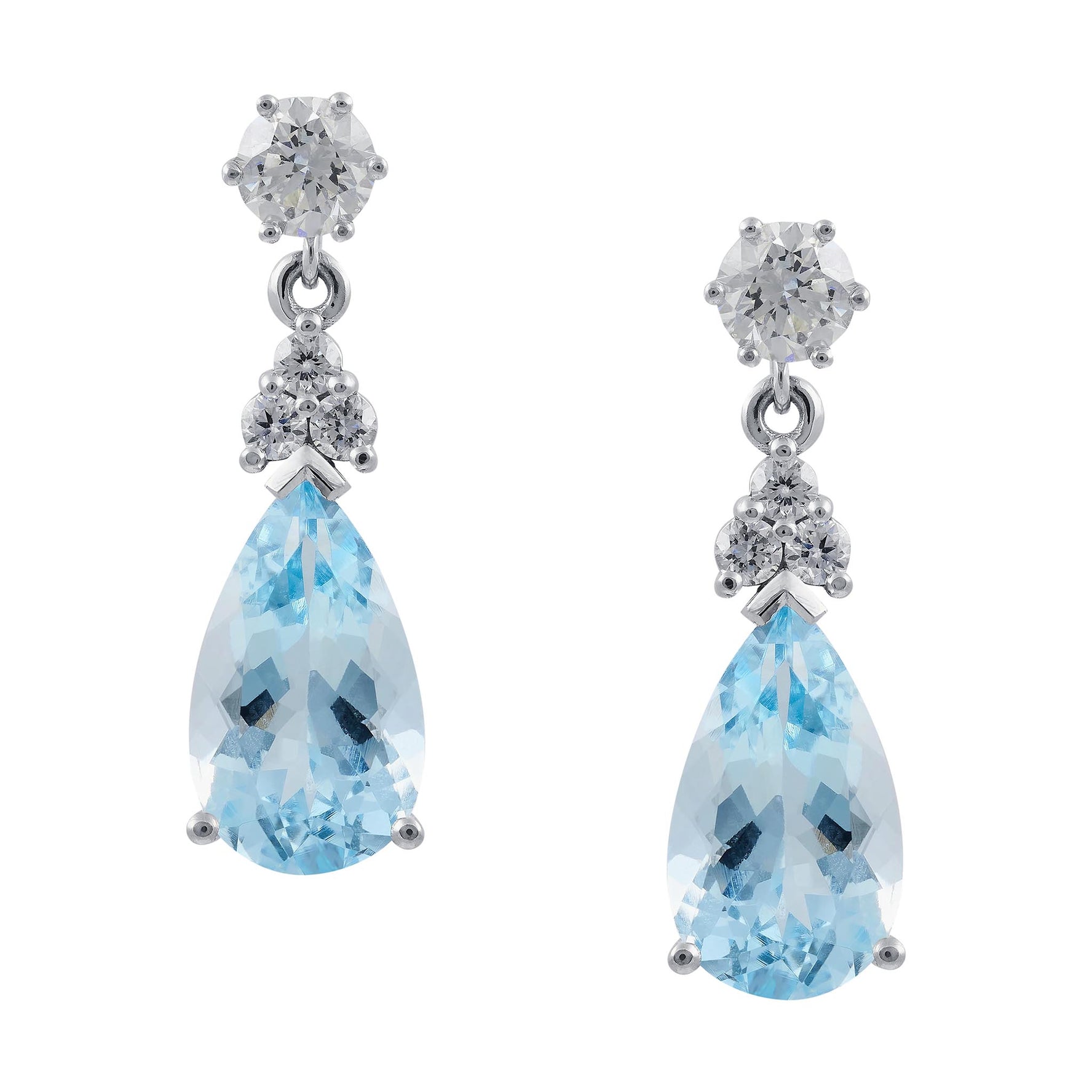 Aquamarine and Diamond Earrings