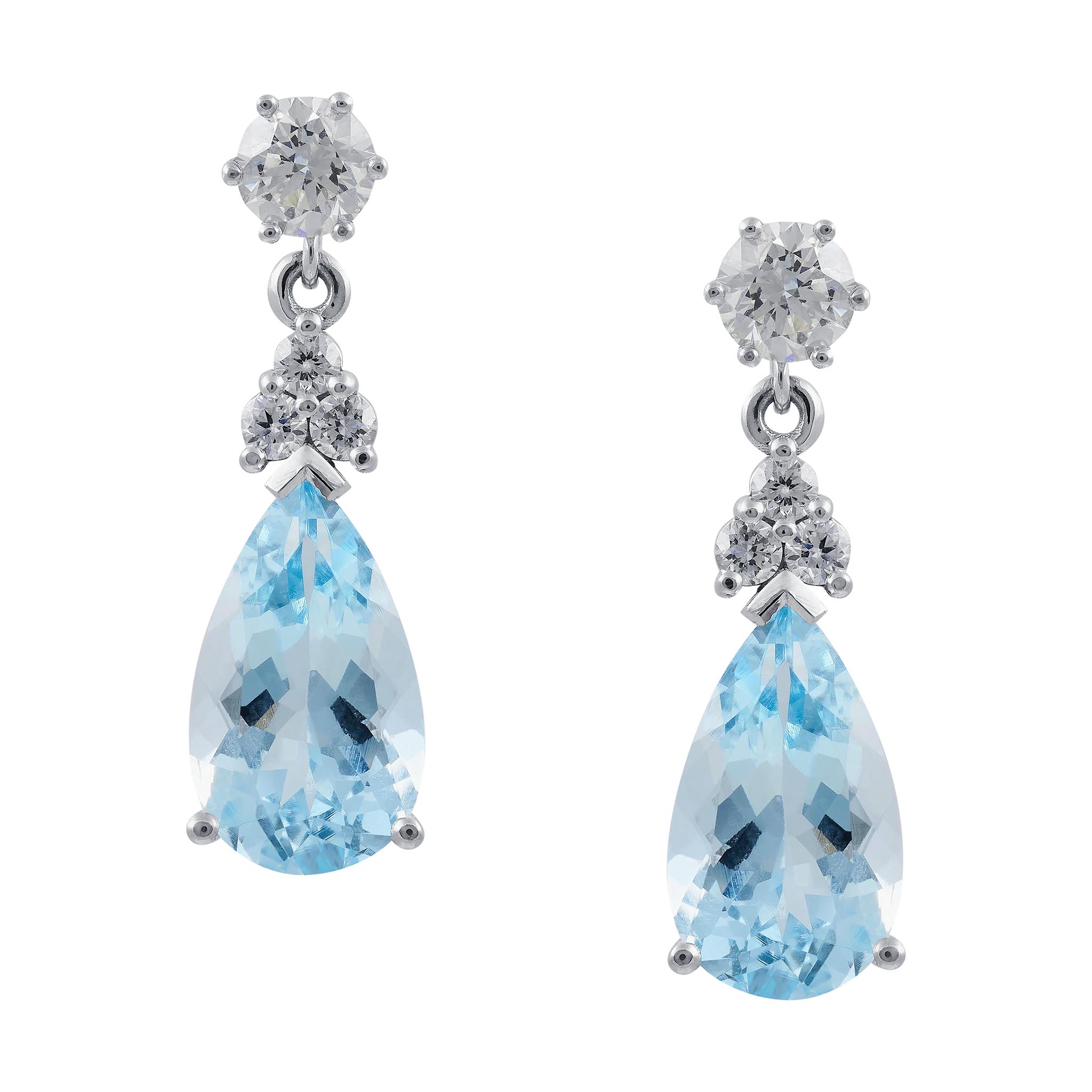 Aquamarine and Diamond Earrings