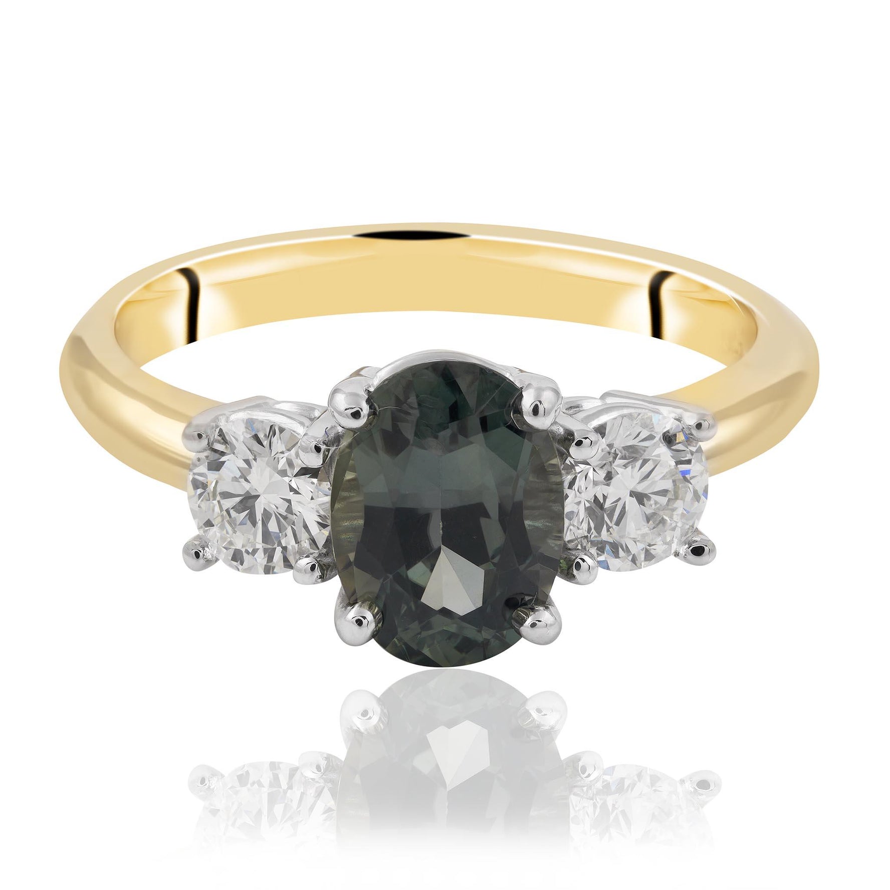 Parti Sapphire and Diamond Ring