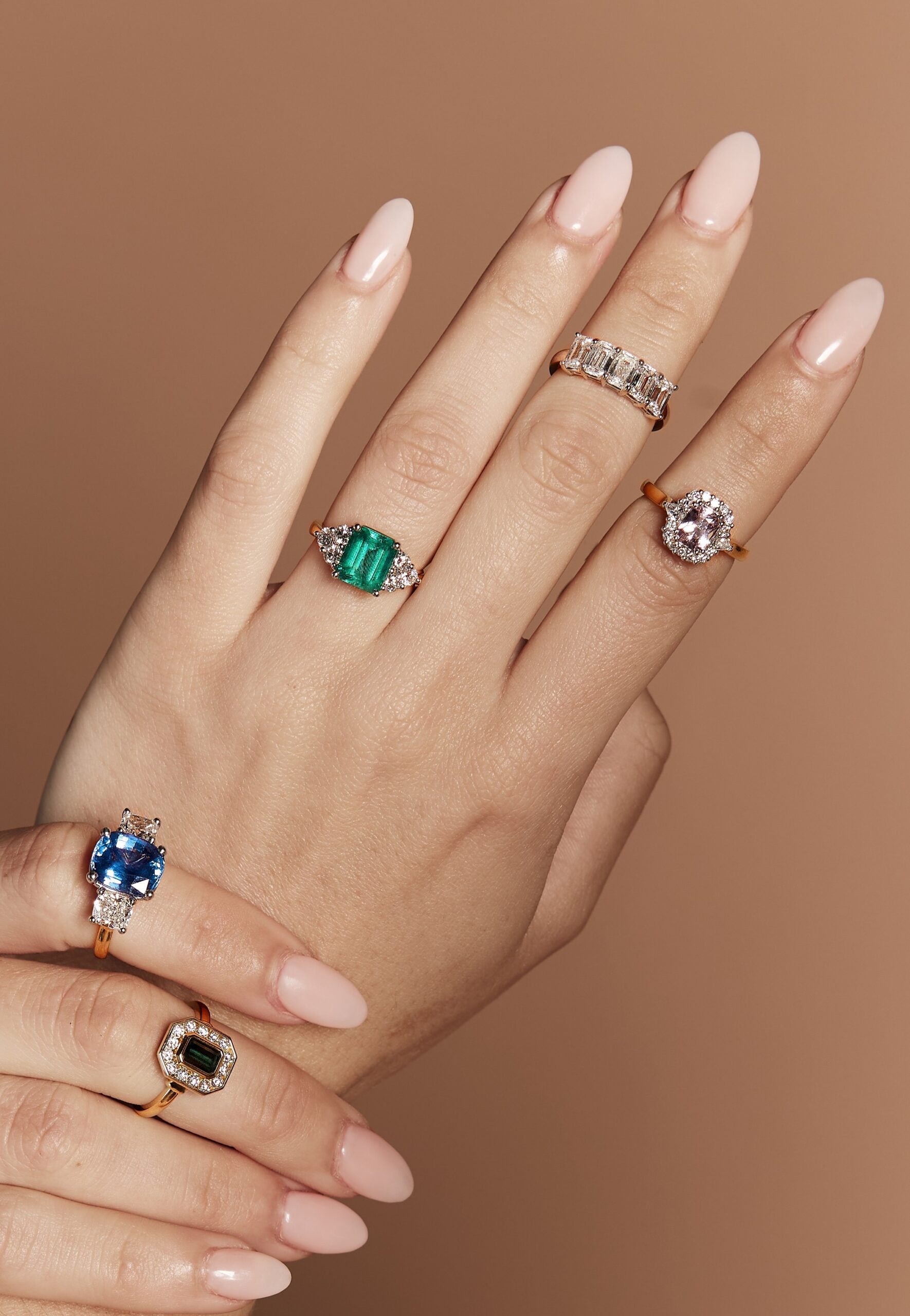 emerlad and diamond cluster focus