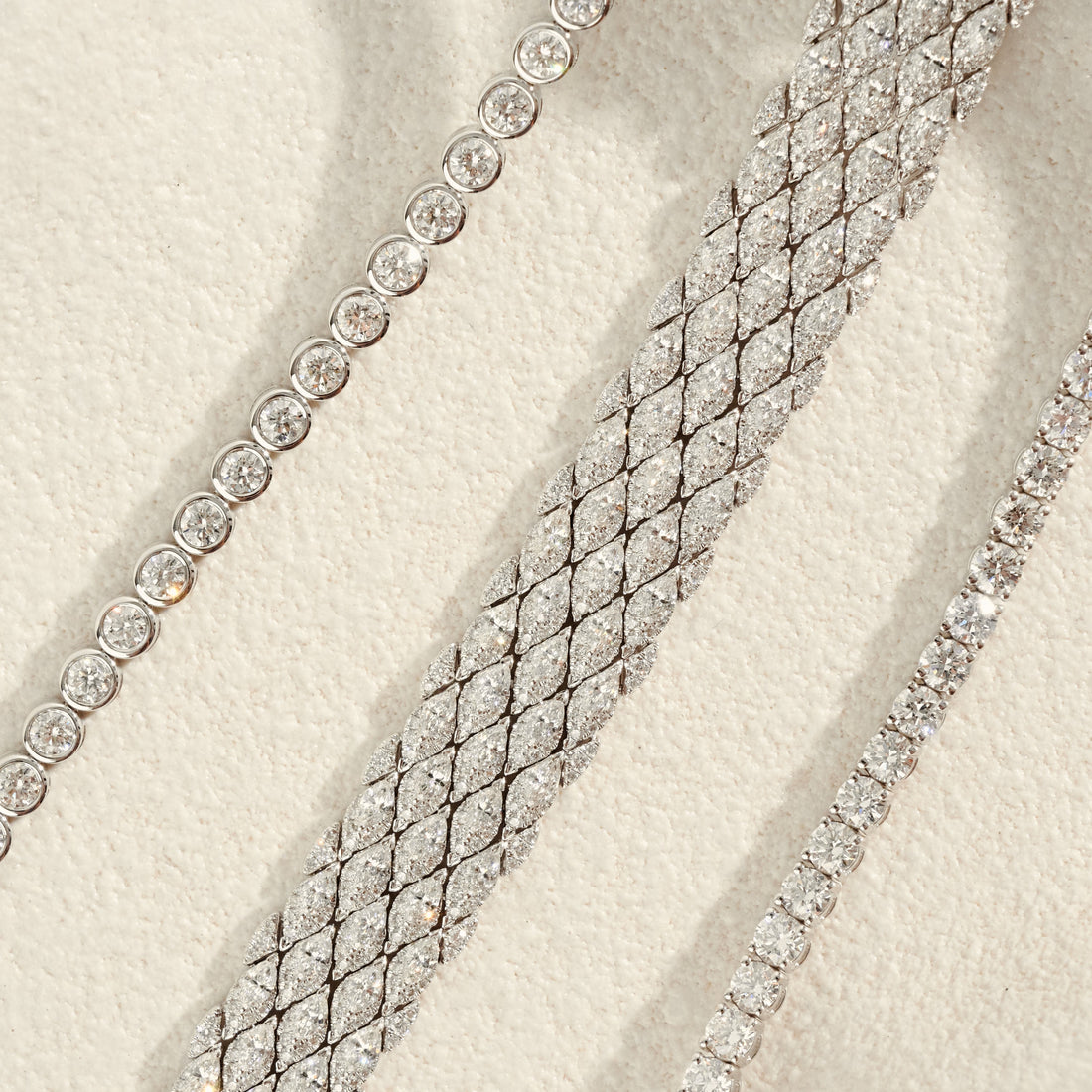 18ct White Gold Marquise & Diamond Bracelet