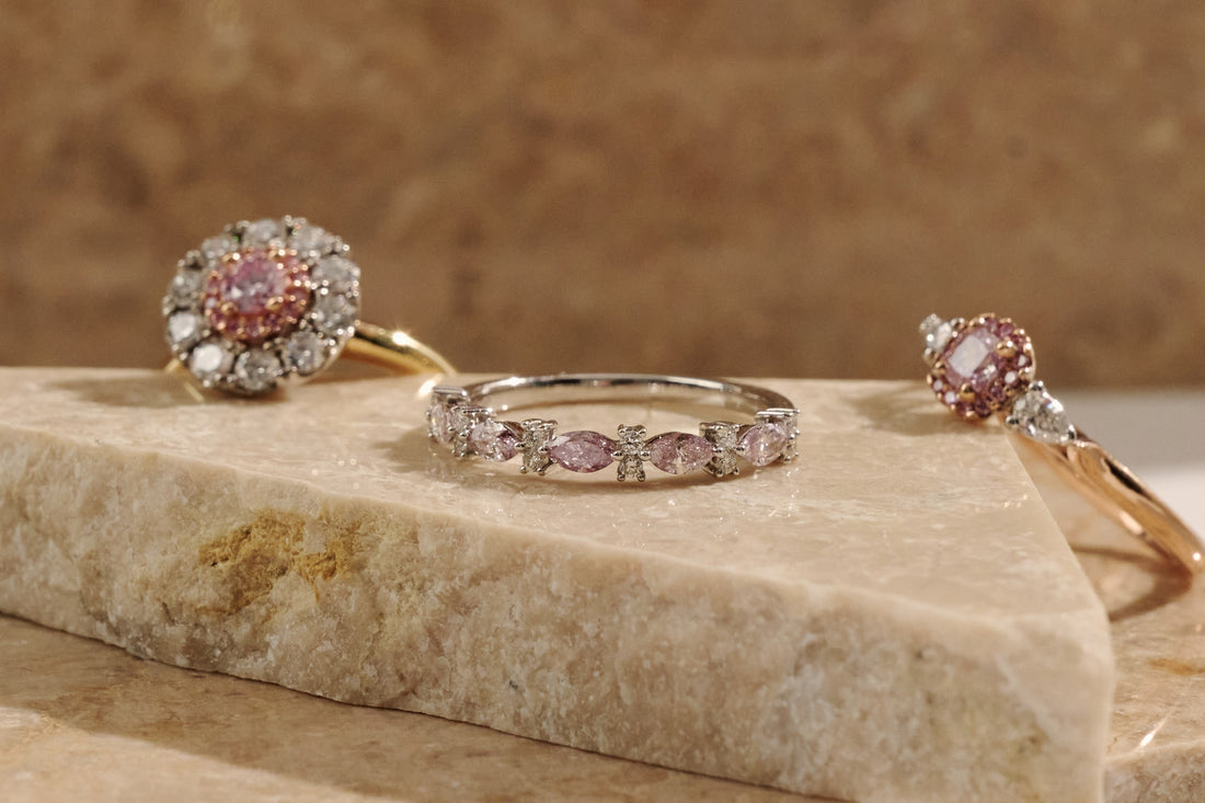 Pink Diamond Wedding Band
