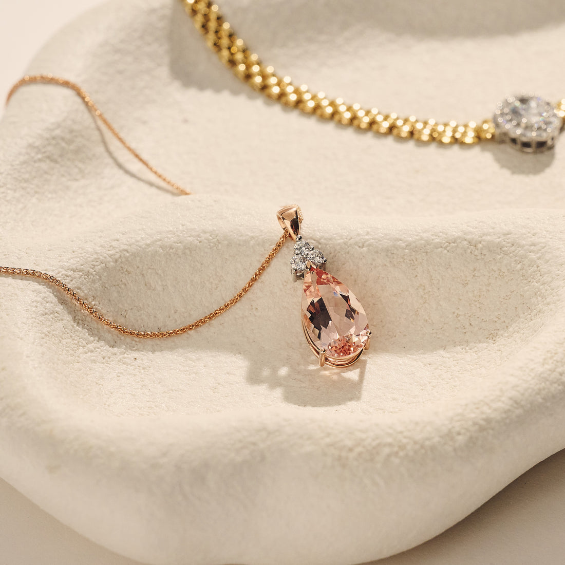 Tear Drop Morganite Pendant
