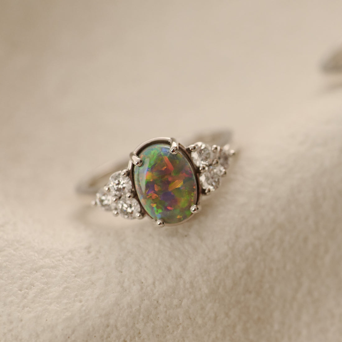 Australian Bolder Opal and Diamond Ring