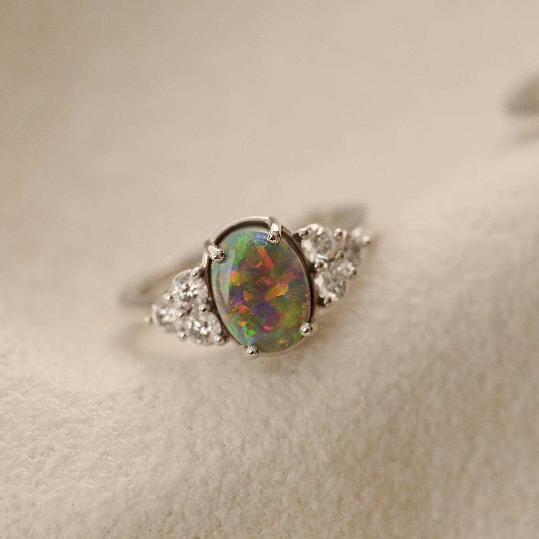 Australian Bolder Opal and Diamond Ring