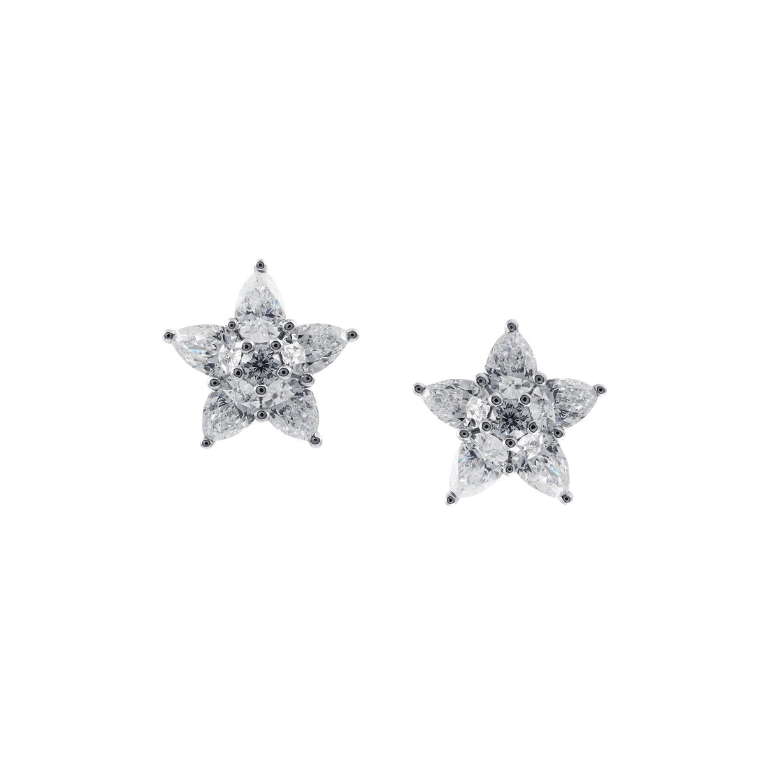 Star shape diamond earrings