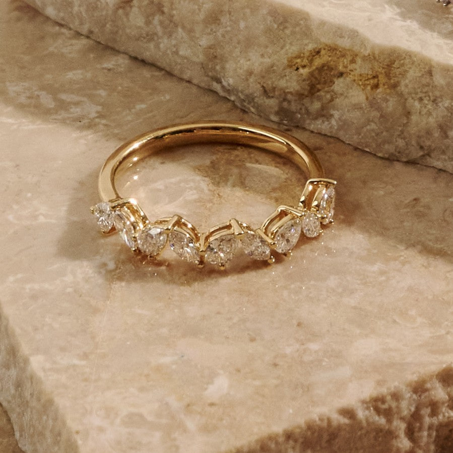 Pear Cut and Marquise Cut Diamond Band