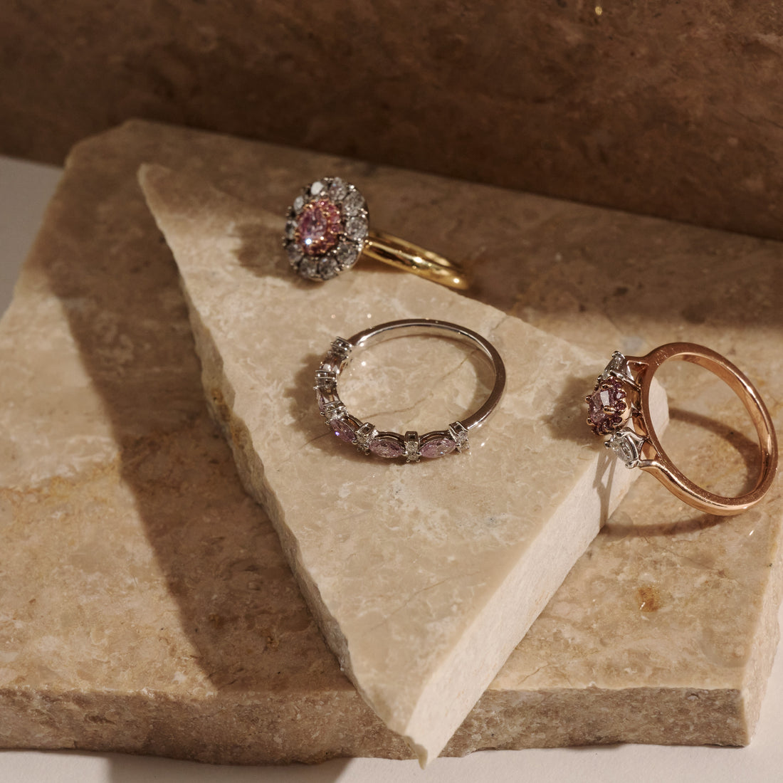 Pink Diamond Wedding Band