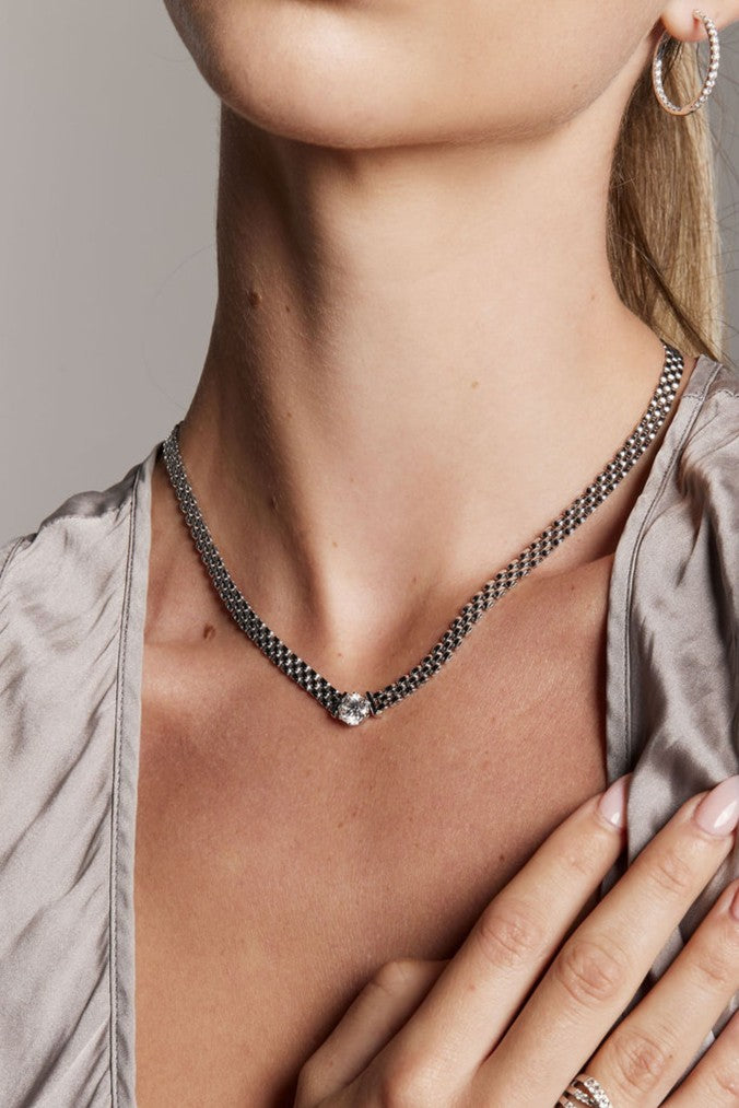 Round Diamond and Chain necklet