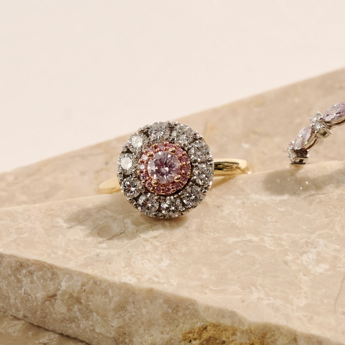 Round Brilliant Cut Pink Diamond Ring