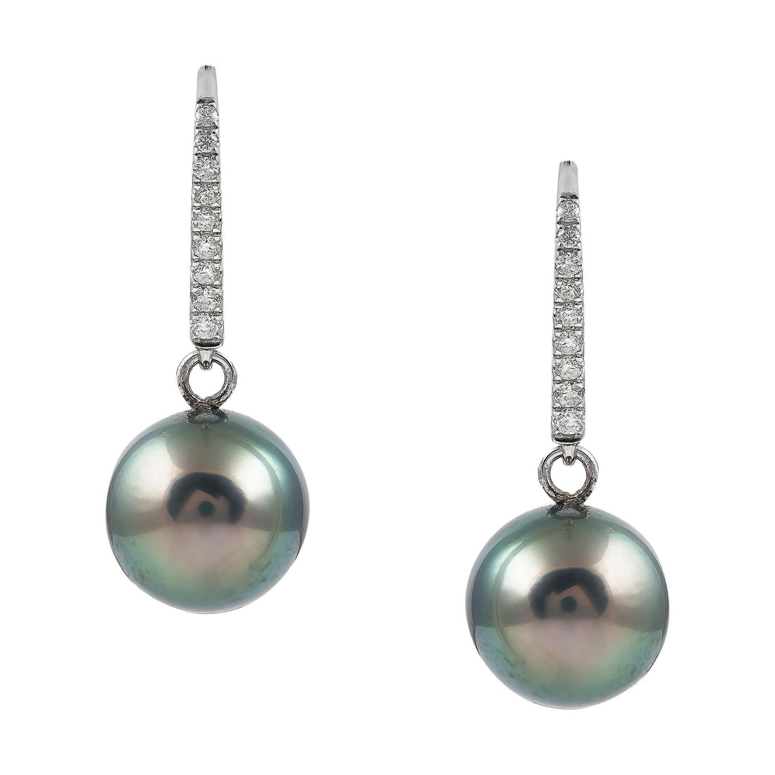 Tahitian Pearl and Diamond Earrings