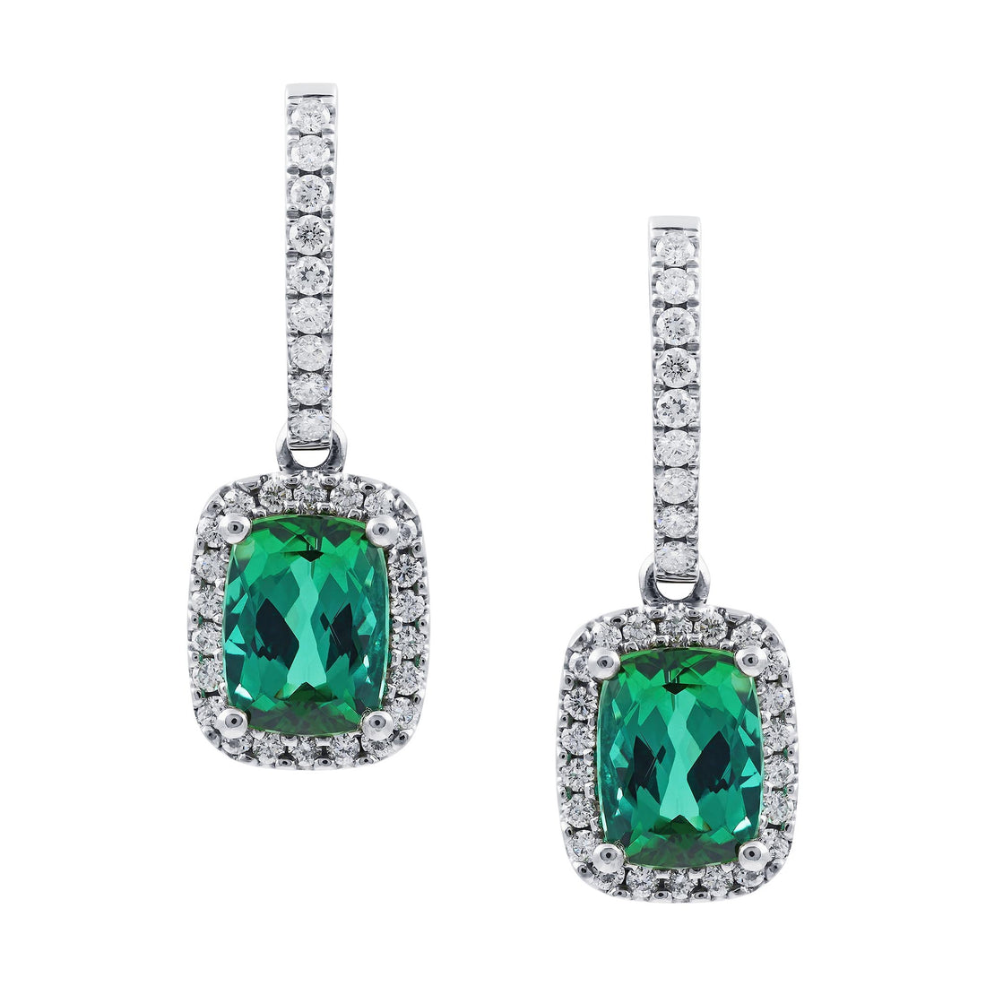 Tourmaline and Diamond drop earrings