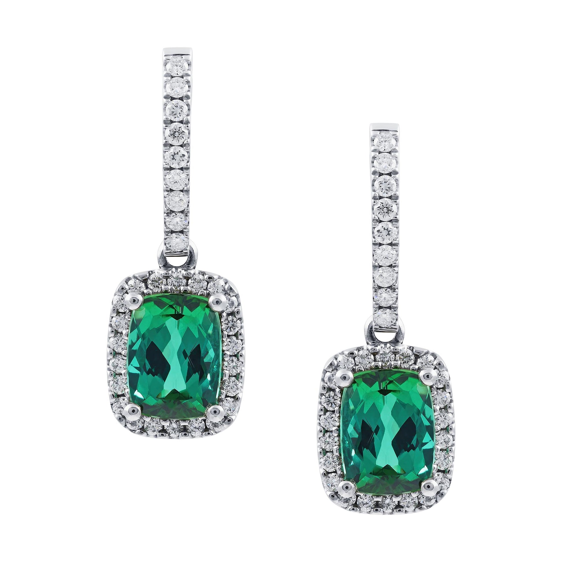Tourmaline and Diamond drop earrings