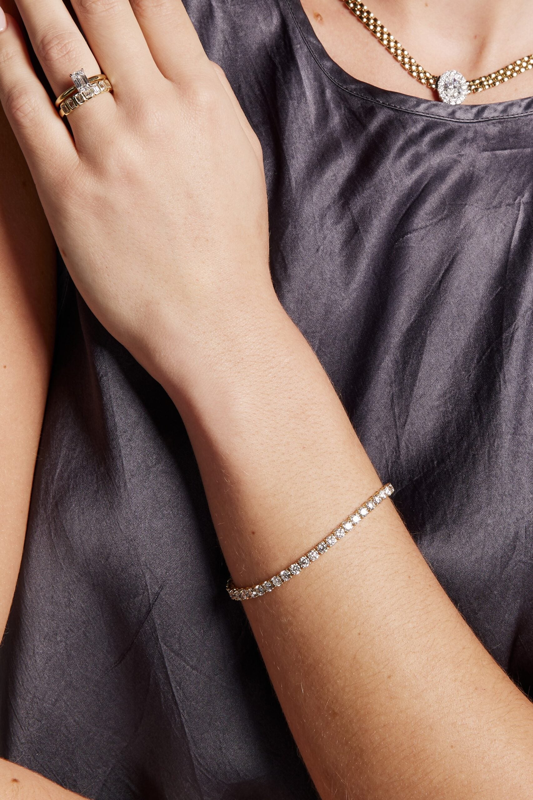 yellow gold tennis Bracelet