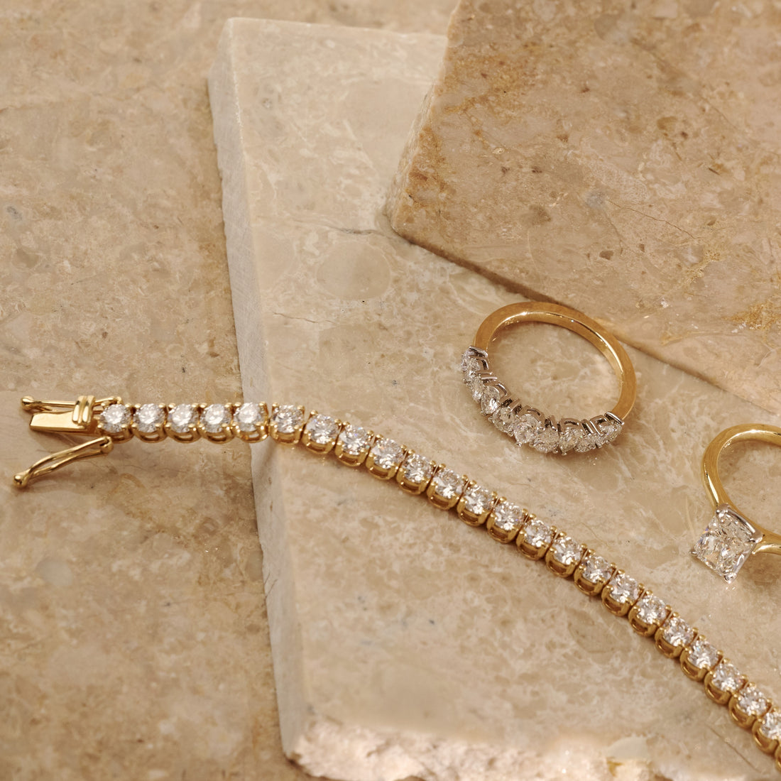 5.40ct Diamond Tennis Bracelet, Yellow Gold