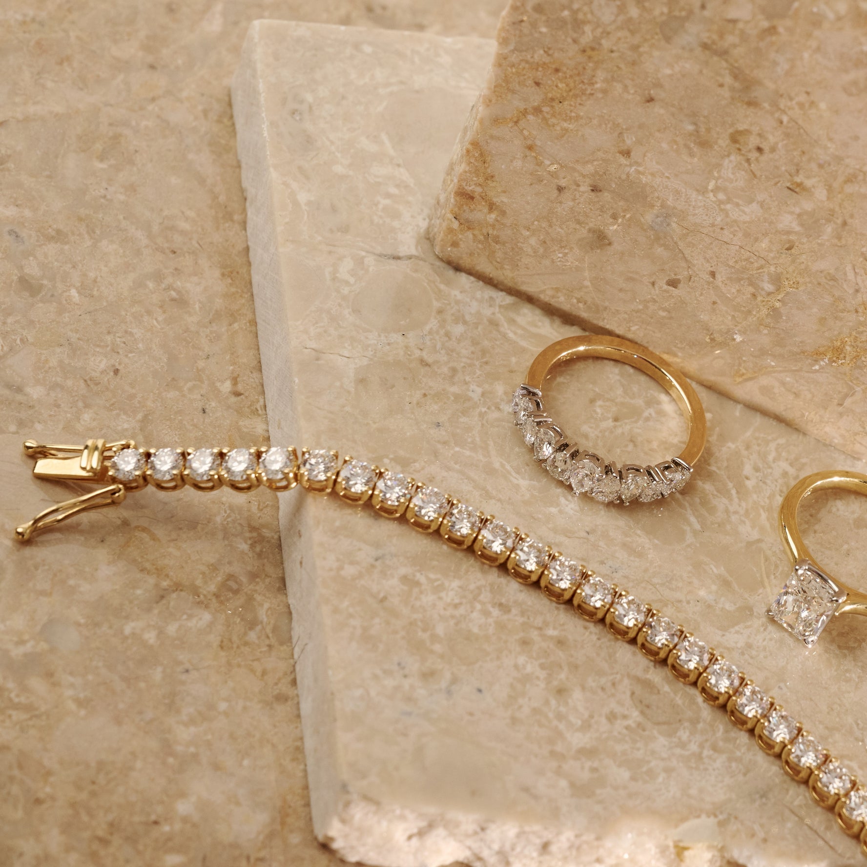 5.40ct Diamond Tennis Bracelet, Yellow Gold