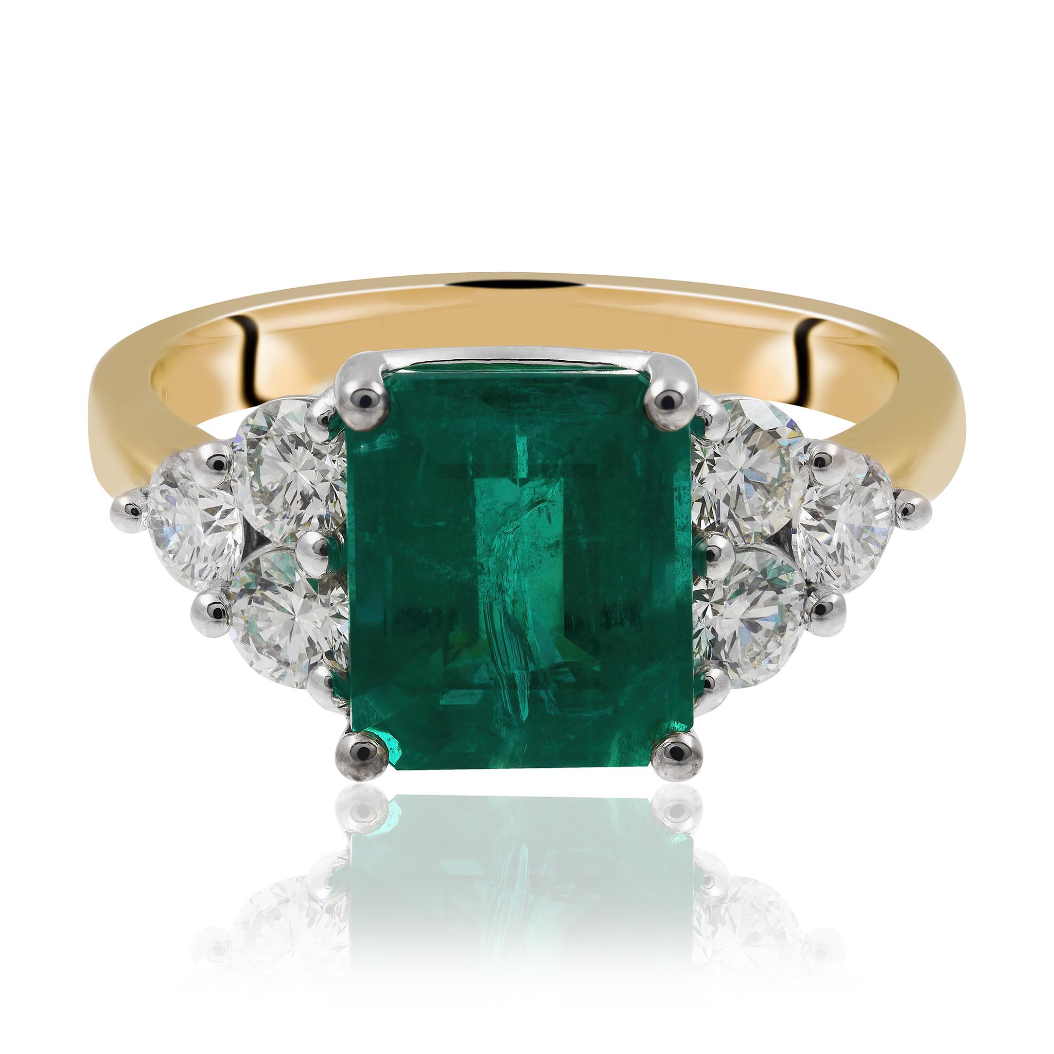 Zambian Emerald and Diamond Ring